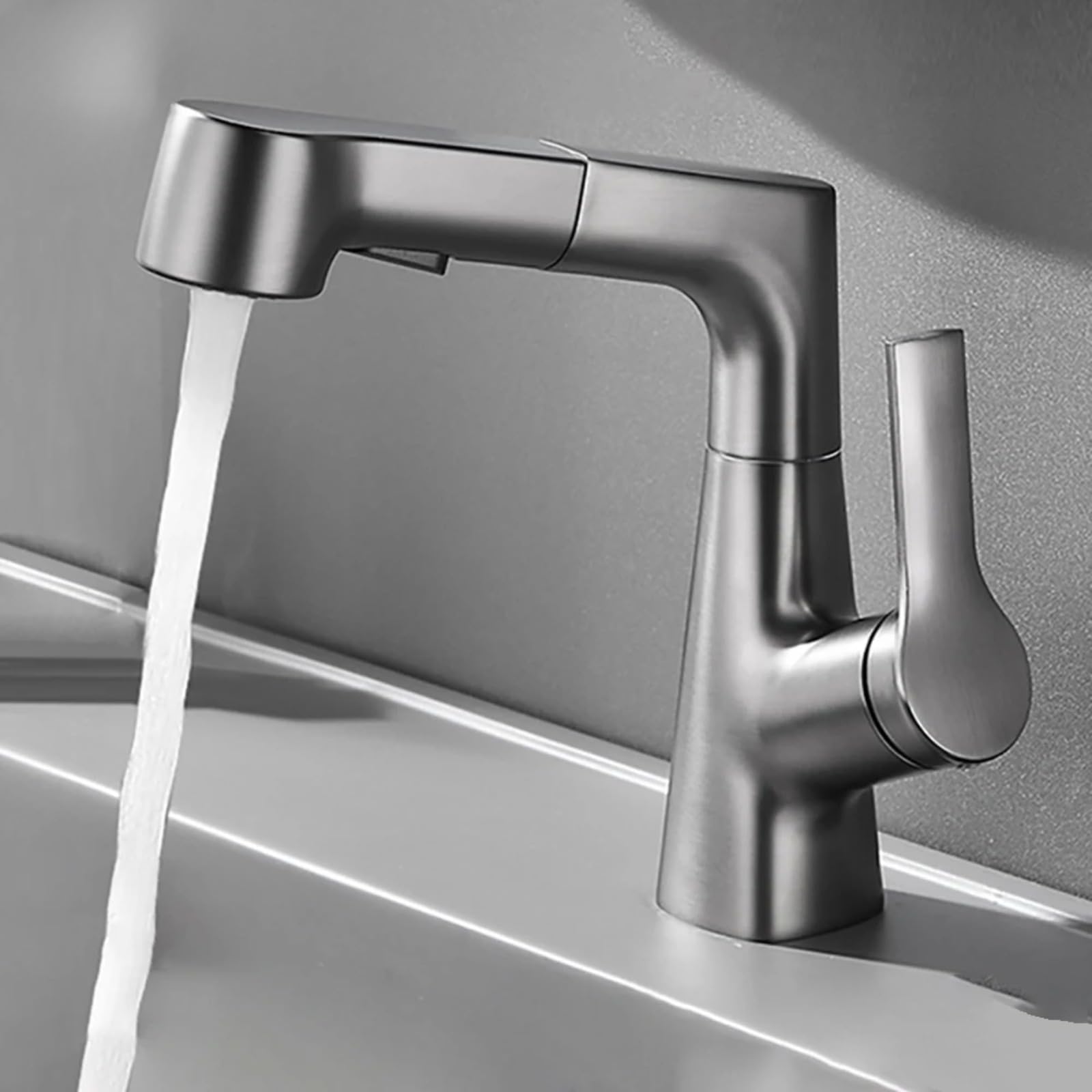 Robinet d'évier de cuisine gris moderne pour éliminer les éclaboussures partout