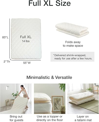 Miniatura 2 de Fuli Shiki futon tradicional japonés (shikibuton) Alto grado de colchón, gemelo Tamaño. Fabricado en Japón., Poliéster & Mezcla de poliéster