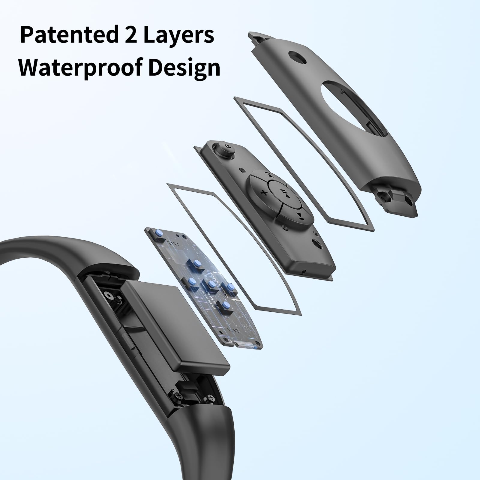 Tayogo Ecouteur Natation，Bluetooth 5.3, Ecouteur Waterproof Natation, Mémoire 32G Intégrée, Lecteur MP3, Étanche IPX8, Écouteur Natation pour Course à Pied, Natation, Cyclisme