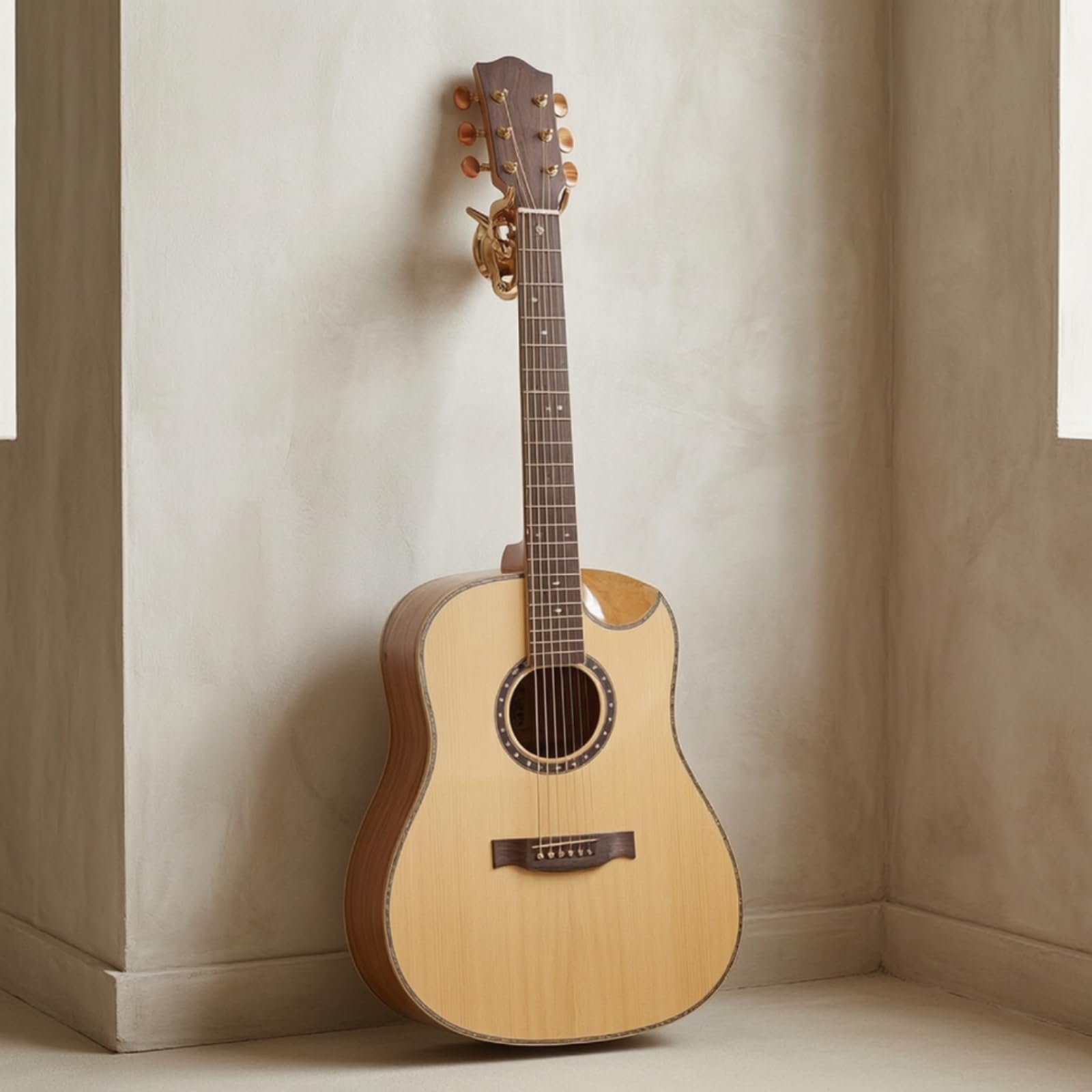 TISHITA Supporto Chitarra a Parete Industriale Gancio Parete Portastrumento Staffa Design Artistico E Hardware Incluso Soluzione Salvaspazio Adatto per Sala Prove