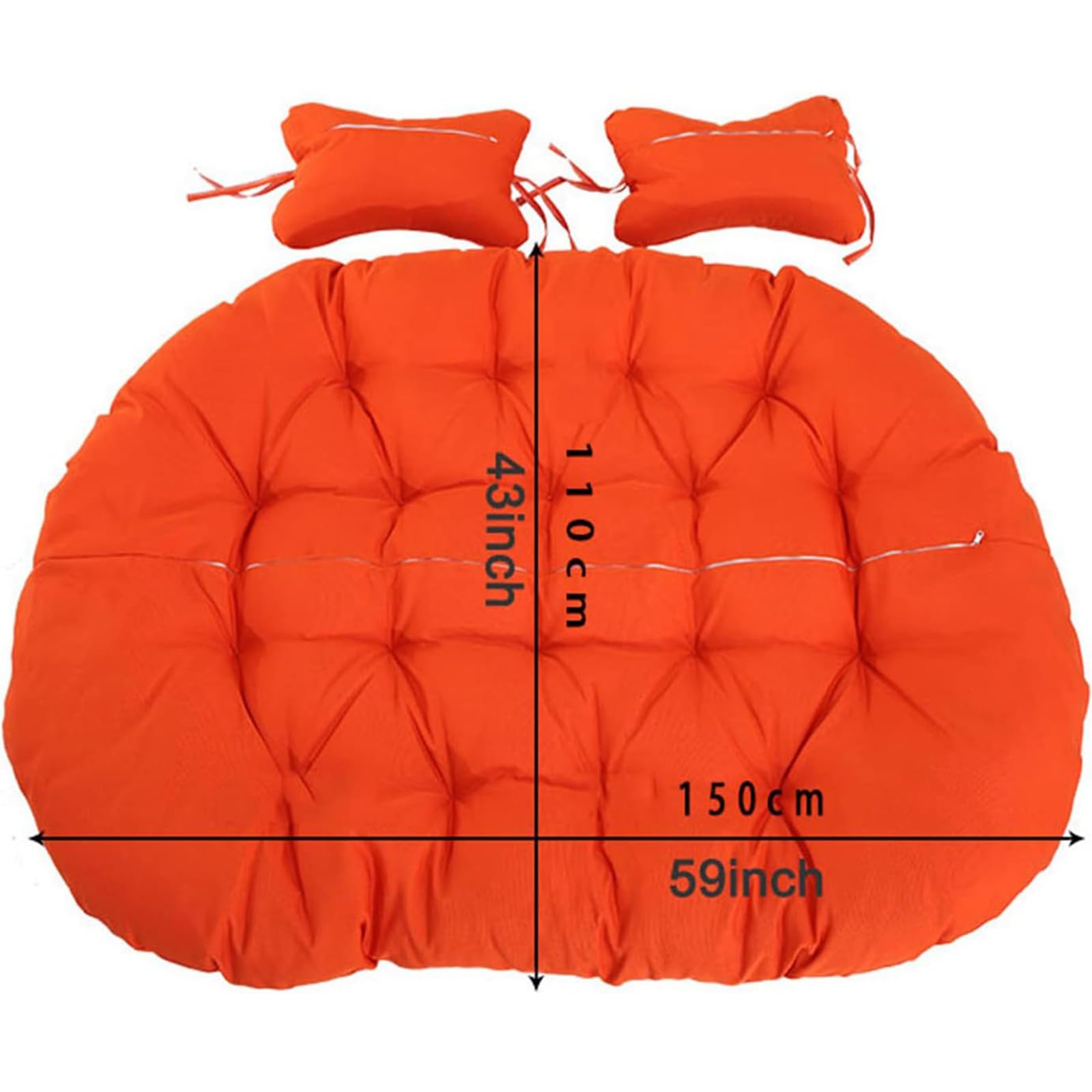 Hamaca colgante de ratán para 2 personas con asiento redondo lavable y grueso, diseño exquisito para patio