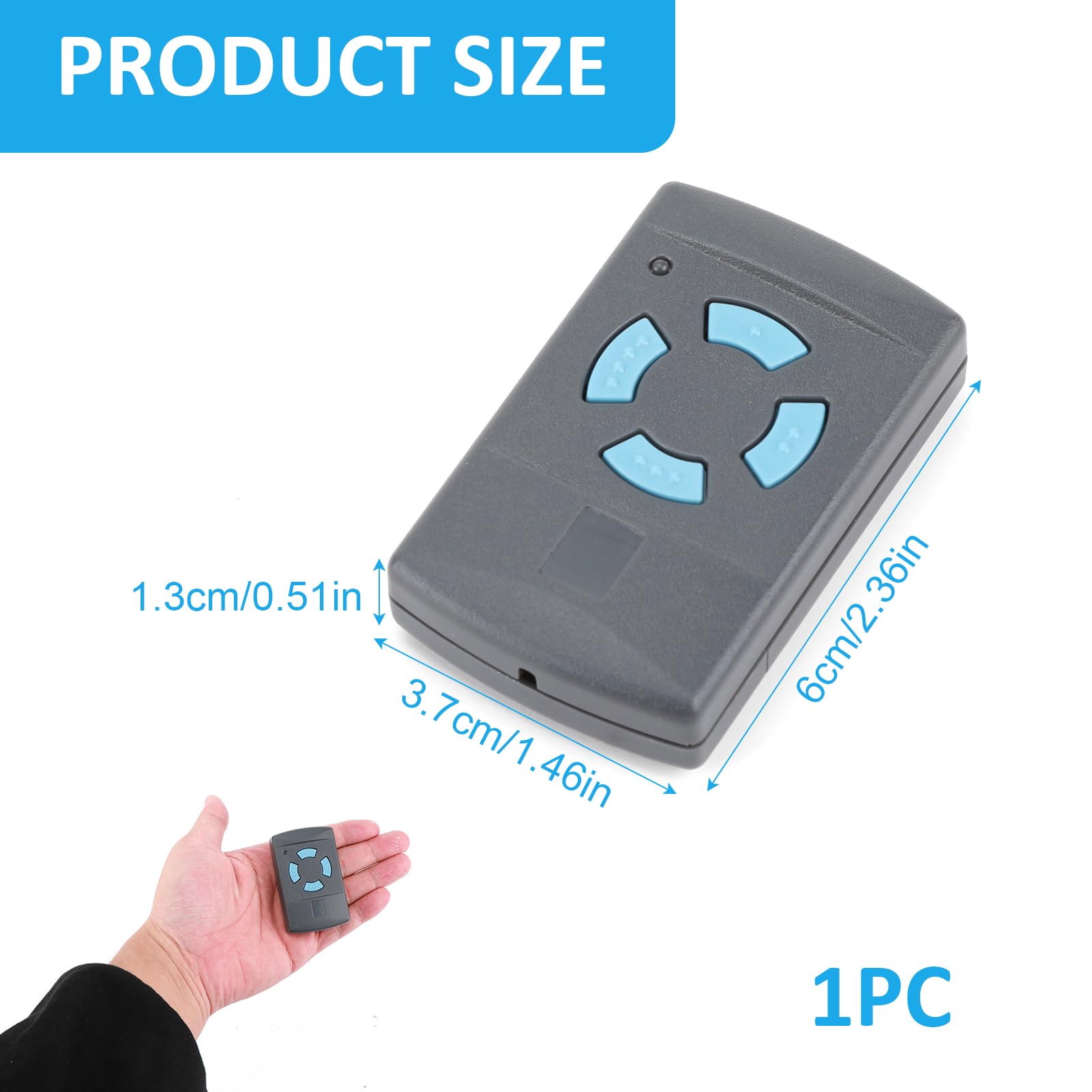 Mando Garaje Multifrecuencia Mandos De Garaje Universales - Pack De 4, Clonación Inalámbrica 433 MHz Mando A Distancia Puerta