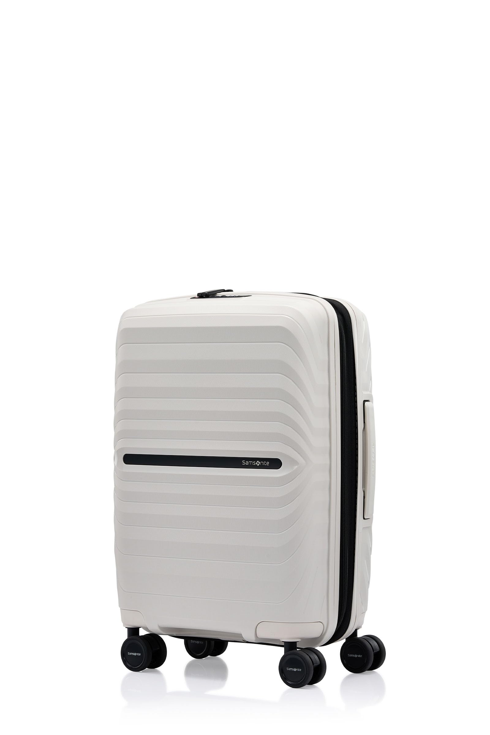 Samsonite Octolite Expandable Neo Small Cabin Polycarbonate Hard Sided 8 Wheel Spinner Luggage/Suitcase/Trolley Bag (White) (Double Wheel) White 30-Inch(75cm)