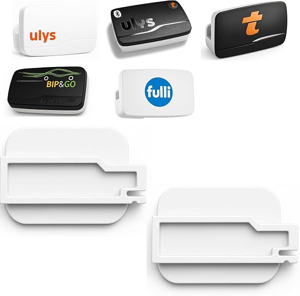 (Verifier Compatibilité) 2 Supports Badge Télépéage Autoroute Compatible avec Badge TRP-4010 TRP-4030 Ulys Fulli, Bip&Go avec Adhésif pour Pare-Brise. - 1