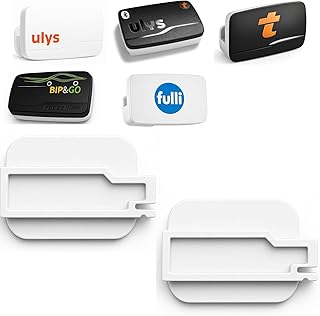 (Verifier Compatibilité) 2 Supports Badge Télépéage Autoroute Compatible avec Badge TRP-4010 TRP-4030 Ulys Fulli, Bip&Go avec Adhésif pour Pare-Brise.