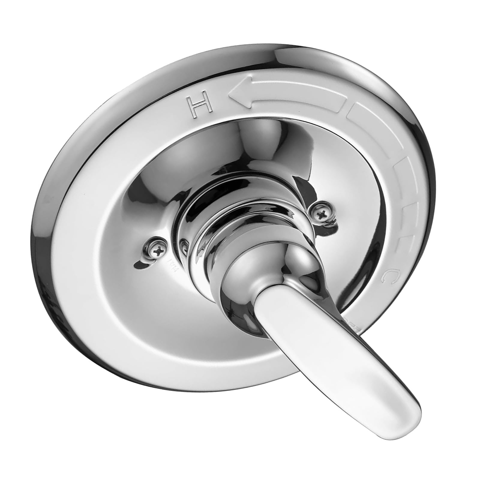 Woedpez Silver Shower Adapter Trim With Clear Temperature Marking & Ergonomic Levers Designs Smooth Operating Handle Mechanism Erosion Resistant Adapter Cover