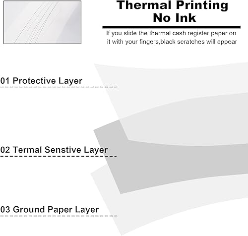 Miniatura 4 de Jayard Rollos de papel térmico de 2 14 pulgadas x 85 pies para tarjeta de crédito, rollos de caja registradora, papel térmico de alta calidad (10