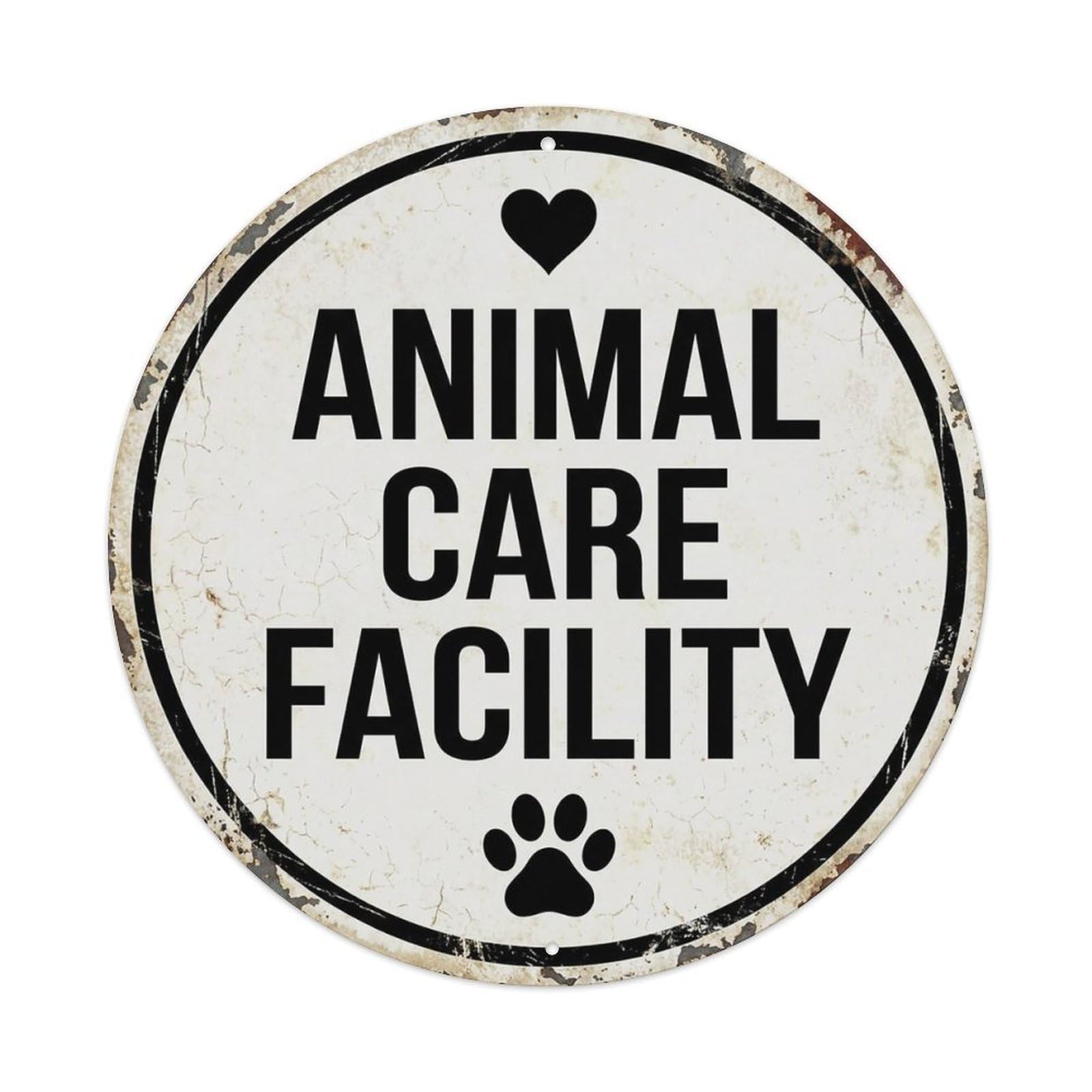 Vintage Animal Care Facility Center Vintage Metal Tin Sign Plaque Wall Decor for Cafe, Club Bar, Office, Garden Metal Poster 8x8Inch