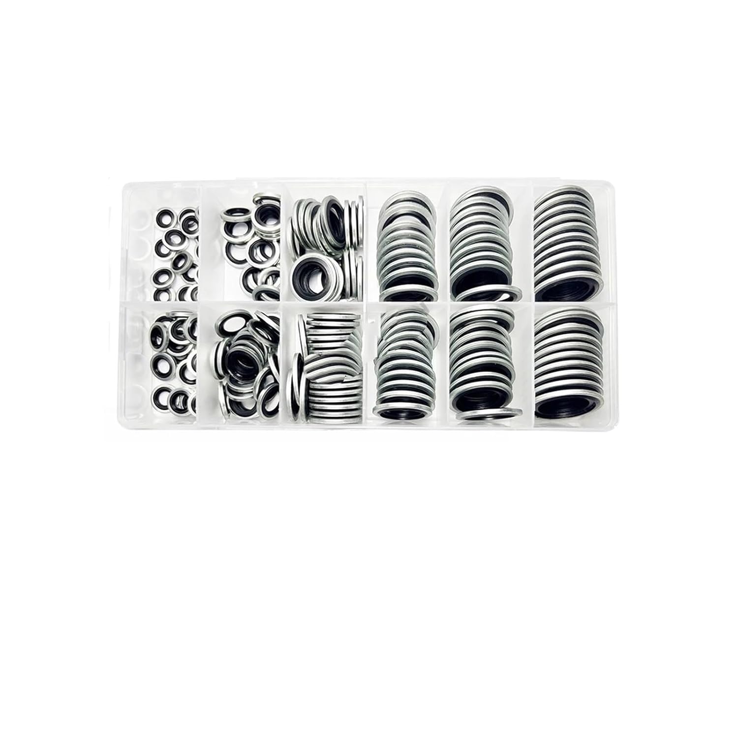 165pcs Automotive Self-Centered Bonded Seal Oil Washer Zinc-Plated Steel Sealing Gasket High Temperature Resistance(165pcs)