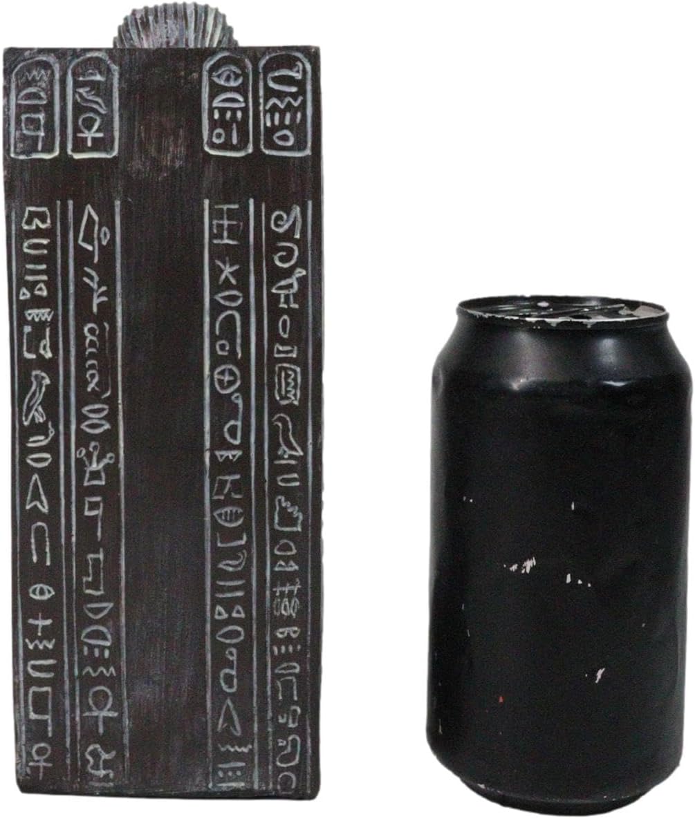 Ebros Gift Regal Son of Horus Pharaoh Egyptian King TUT Standing On Hieroglyphic Base Bookend Sculpture Classical Ancient Egypt Decorative Figurine (2)