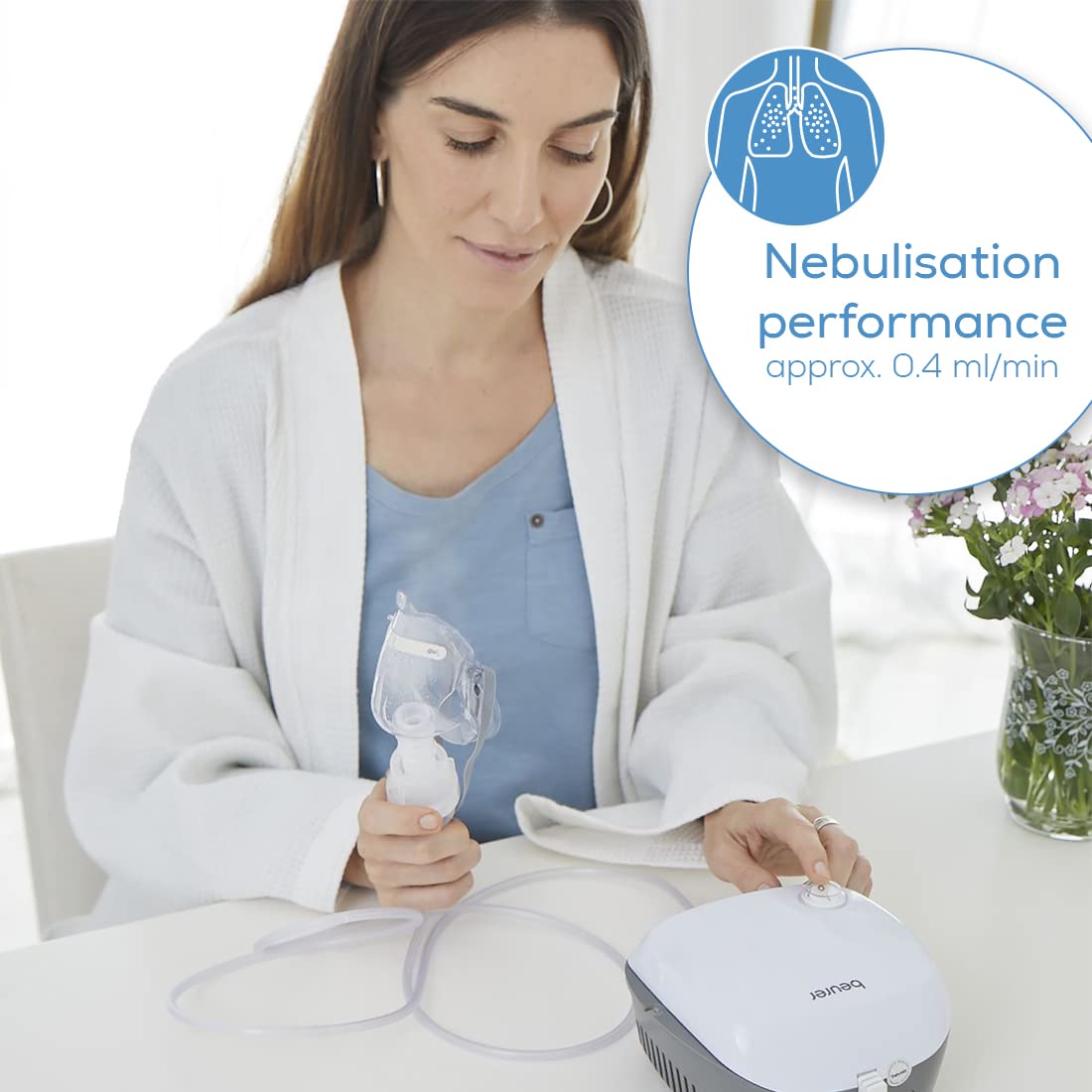 Beurer Nebulizer, German Technology (IH18), white (IH 18) with 2 mask - Image 5 thumbnail