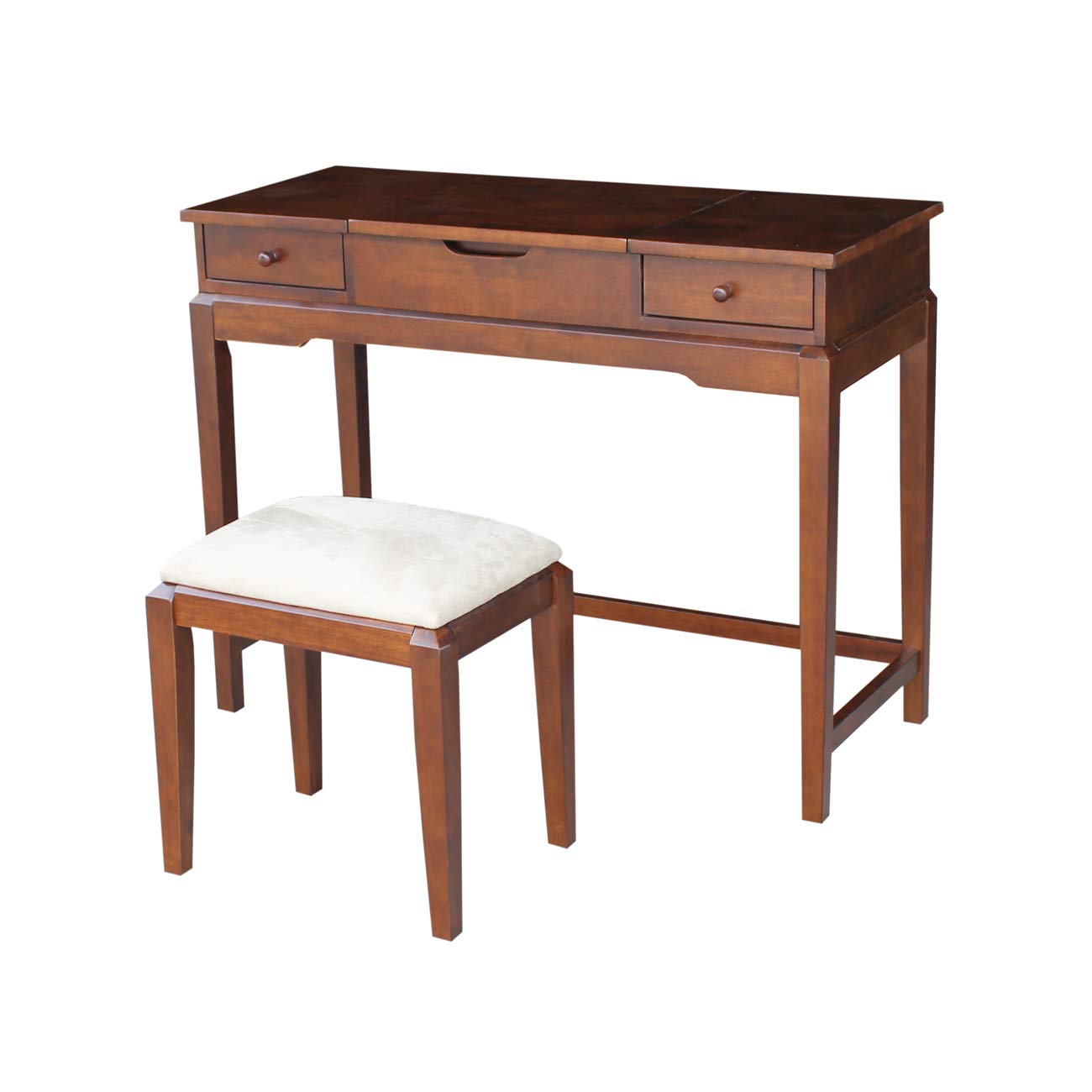 International Concepts Vanity Table with Vanity Bench Esspresso