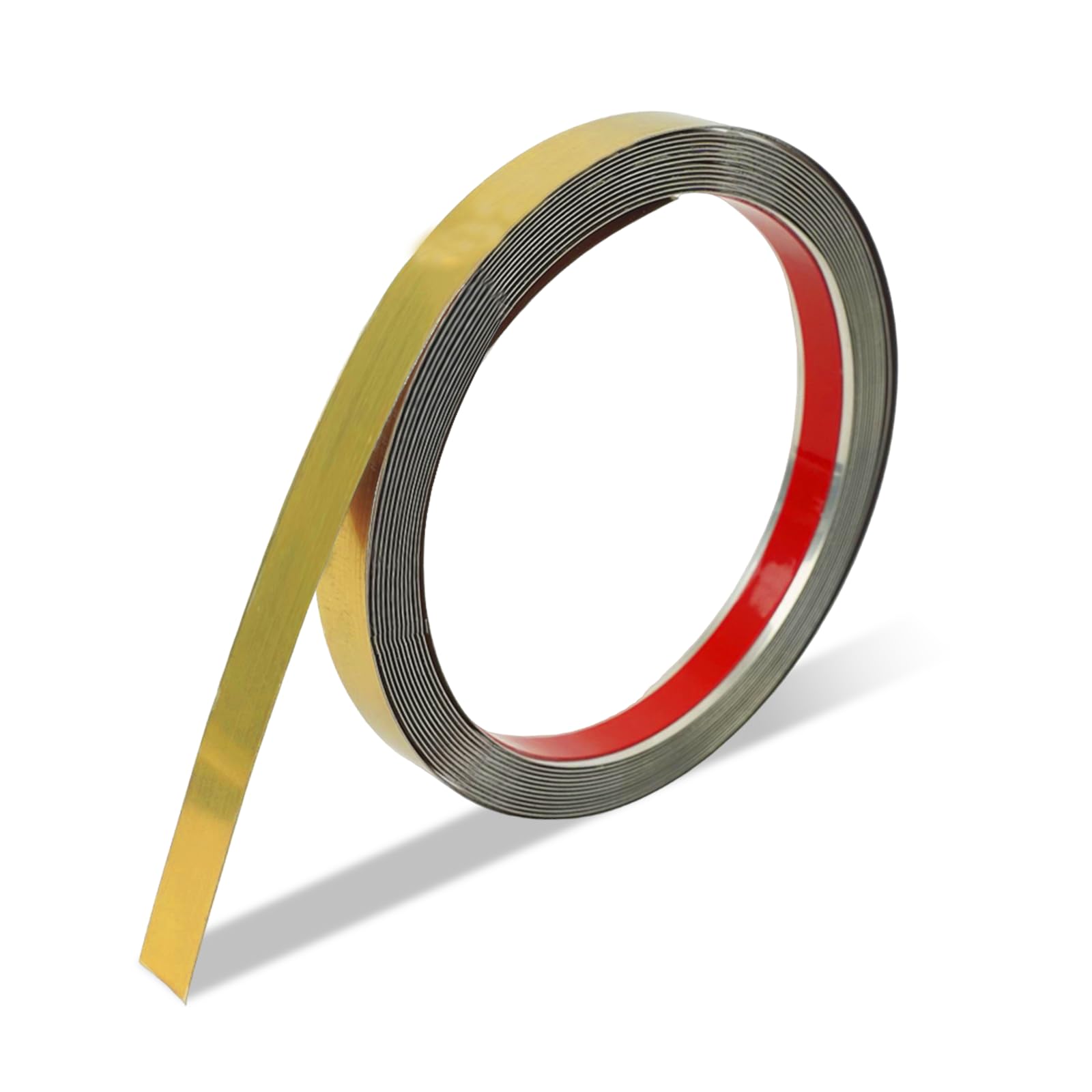 Self-Adhesive Metal Strip, Stainless Steel Gold Trim Strip, Stainless Steel Moulding Strip, 5 m Long, 1.5 cm Wide for Edge Protection Wall, Door Frame, Tiles
