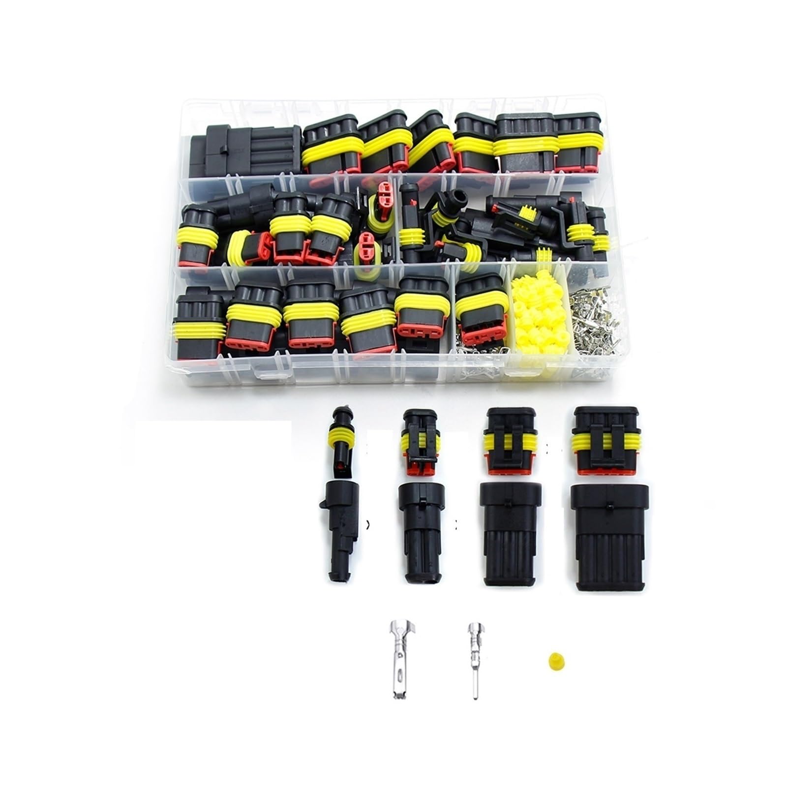 254/352 Cable automático Conectores rápidos Socket Eleva a prueba de agua 1 2 3 4 5 6 Pin Boat Conector de cable eléctrico Enchufe de bloqueo Compatible With automóviles (Color : 300 PCS 1-4P)