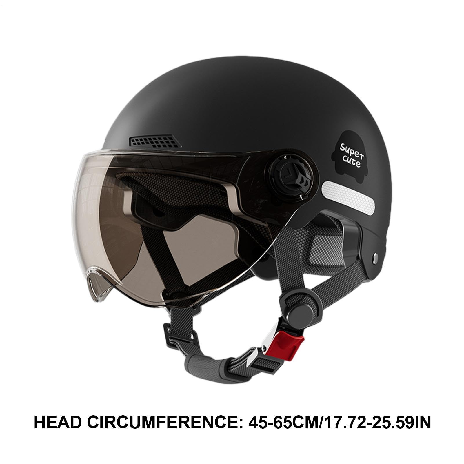 Casque Trottinette Electrique Casque pour Vélo Électrique Trottinette | Électrique Avec Visière Moto Jets Ouvert Ouvert Moto 3/4, Unisexe Adulte,45-65 Cm