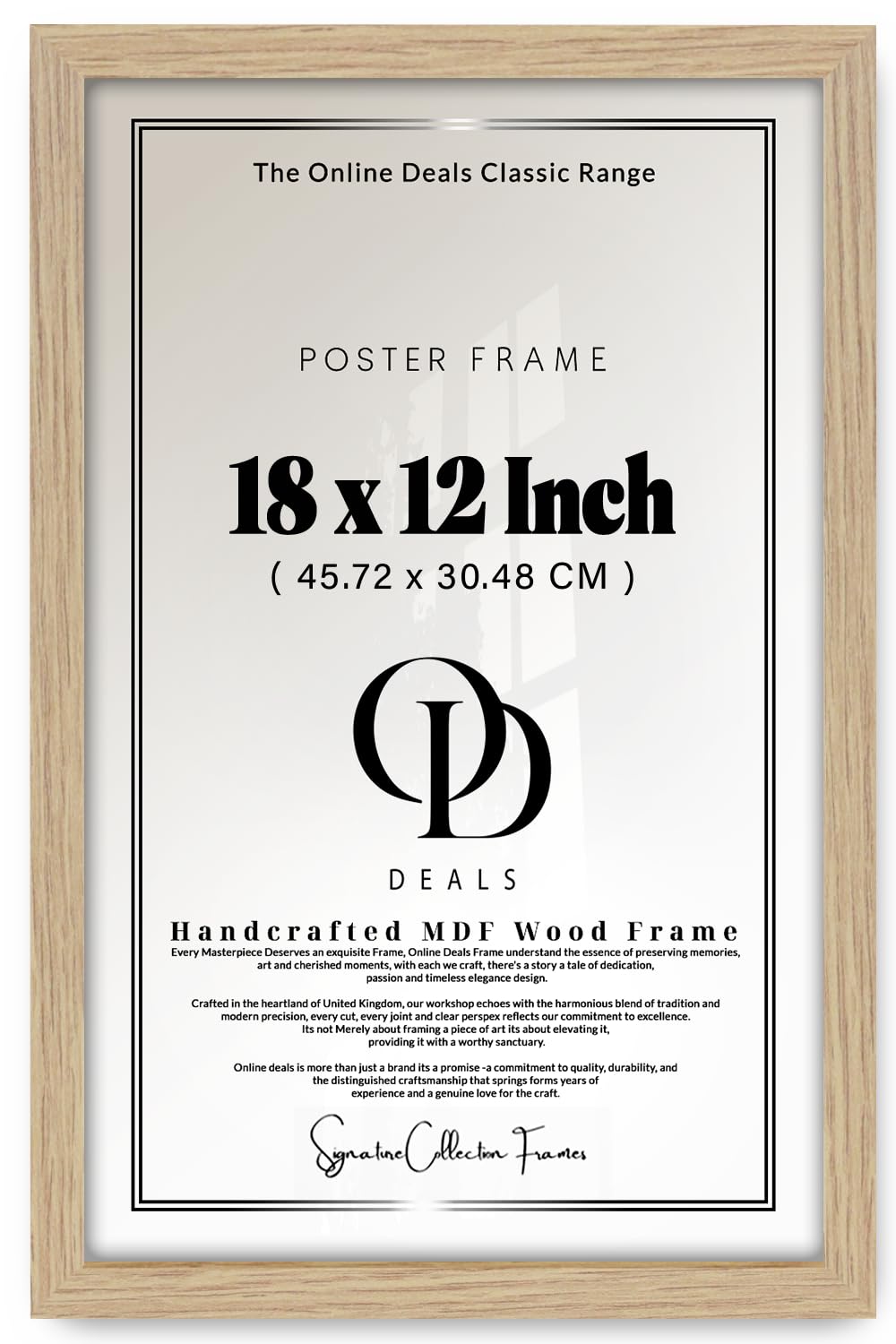 Od Deals Oak — Elegant Rectangle Poster Picture 18 X 12 Inch | Solid Engineered Wood Finish, Suitable For Portrait And Landscape Display (45.72 X 30.48 Cm) Gallery Style, Ready To Hang