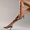 Sandalias Mujer Tacon Strappy Cordones Punta Abierta Tacones Altos para Fiesta, Prom, Uso Diario 7