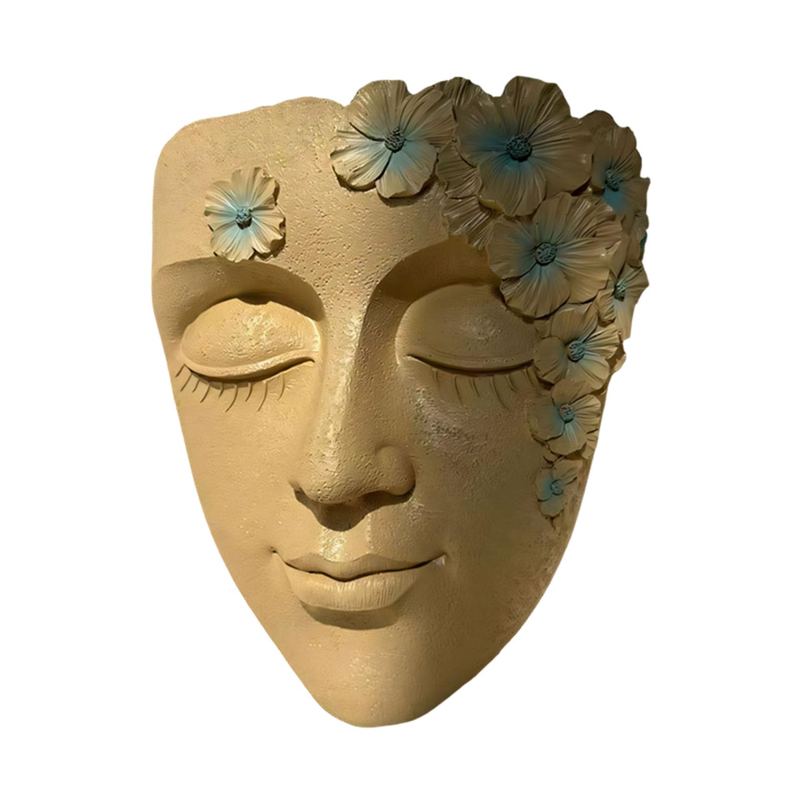 Qusinfc Decorative Resin Wall Planter Featuring Creative Face Yard Sculpture Ideal for Succulents and Plant Wall Mounted Hanging Planter