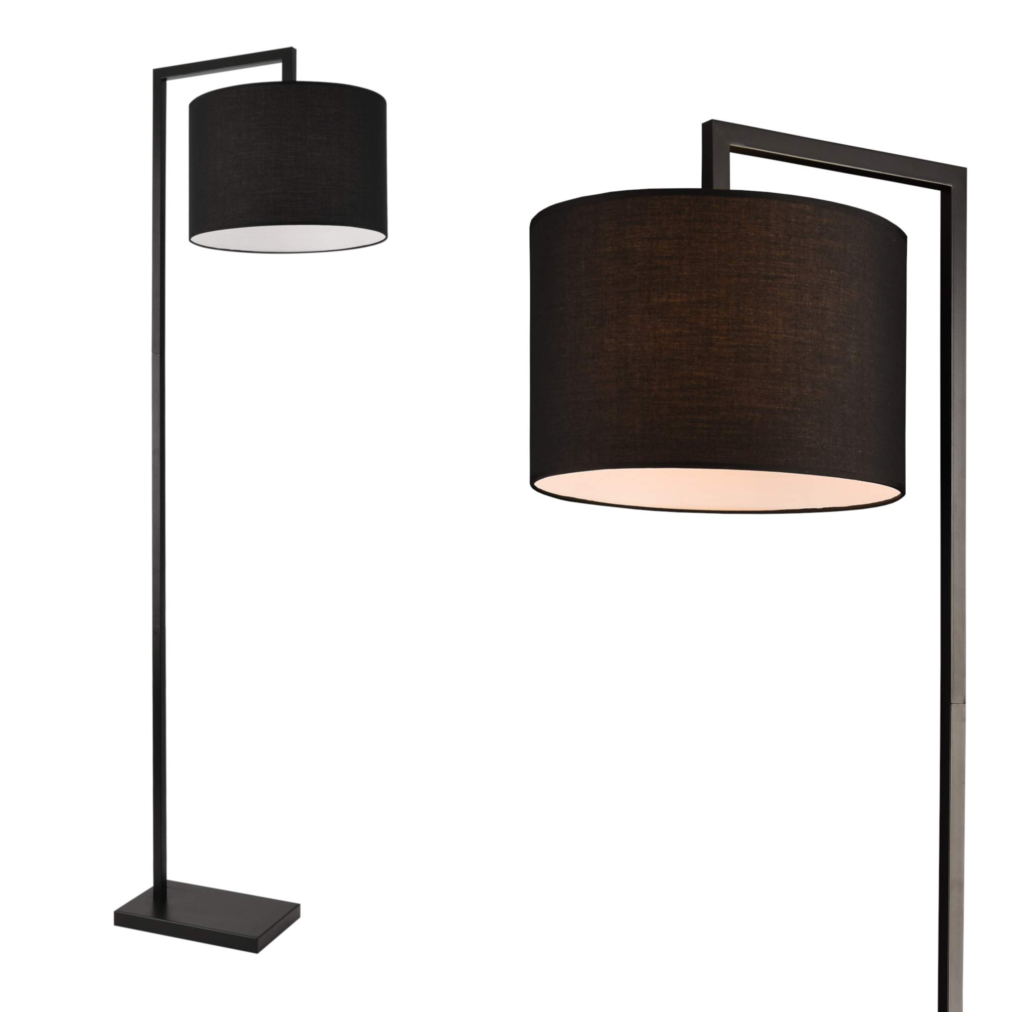 Lux.Pro Lampa Stojąca 161 Cm Design E27 Maks. 60 W Metal Czarna Klasa Efektywności Energetycznej A++ Do E