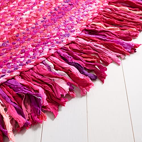 Tapete oval tejido SAFAVIEH 3' x 5' rosa fucsia miniatura 2