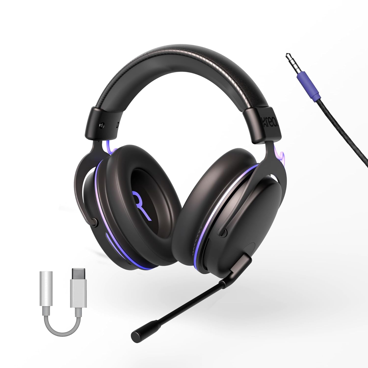 Kreo Beluga V2 Wired Gaming Headset, 50mm Oraphene Drivers, Duel Chamber, Flip to Mute Mic, Memory Foam Earpads, Lightweight Aluminum Built, PC, PS4, PSS Mobile (Beluga v2 with Converter) Kreo Beluga V2 Wired Gaming Headset, 50mm Oraphene Drivers, Duel Chamber, Flip to Mute Mic, Memory Foam Earpads, Lightweight Aluminum Built, PC, PS4, PSS Mobile (Beluga v2 with Converter)