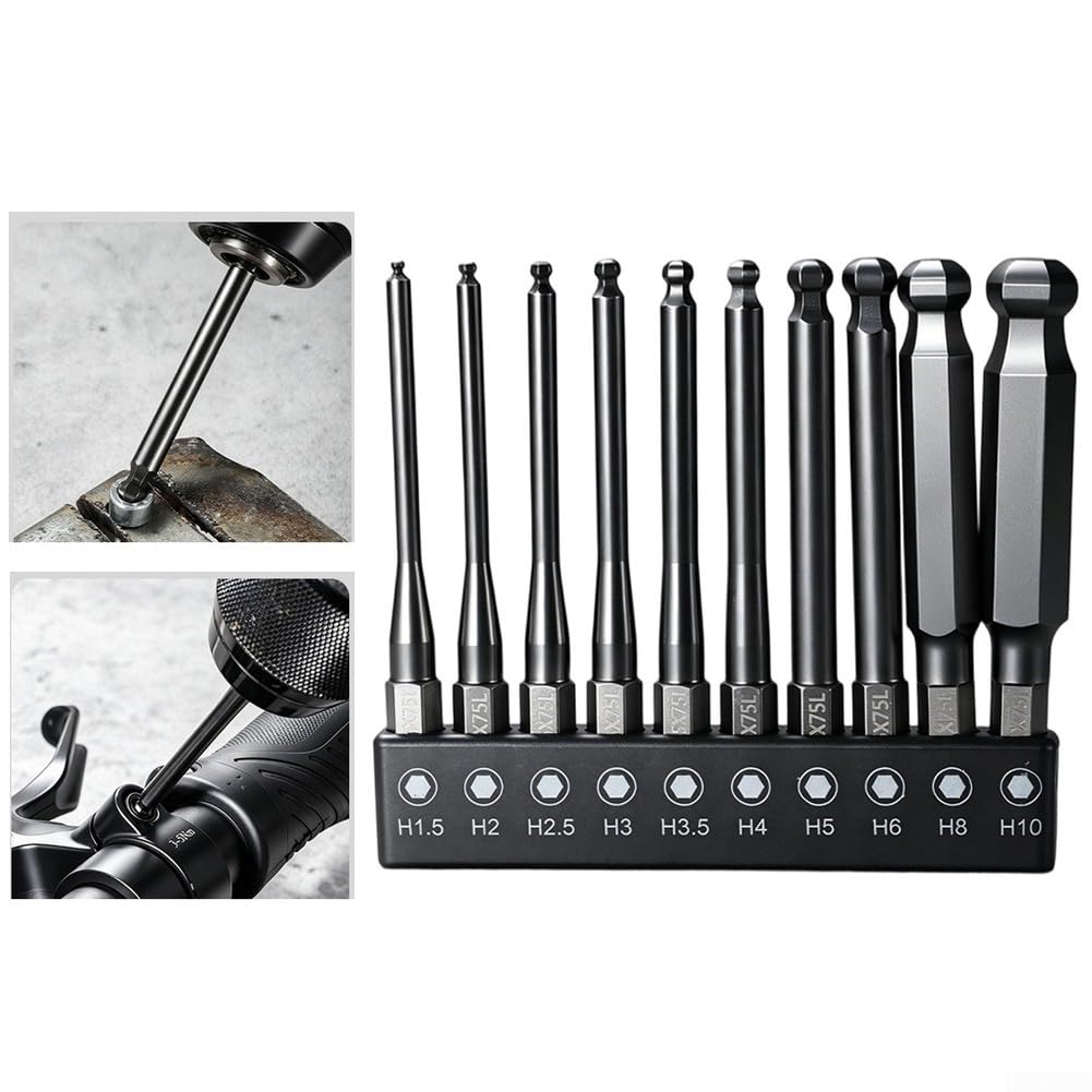Juego Brocas Hexagonales Magnéticas H1.5-H10mm Negro(H6)