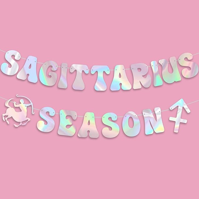 Sagittarius Season Banner, Sagittarius Season Birthday Party Iridescent Sagittarius Banner - Zodiac Sagittarius Birthday Banner, Nov/Dec Birthday Banner Decorations