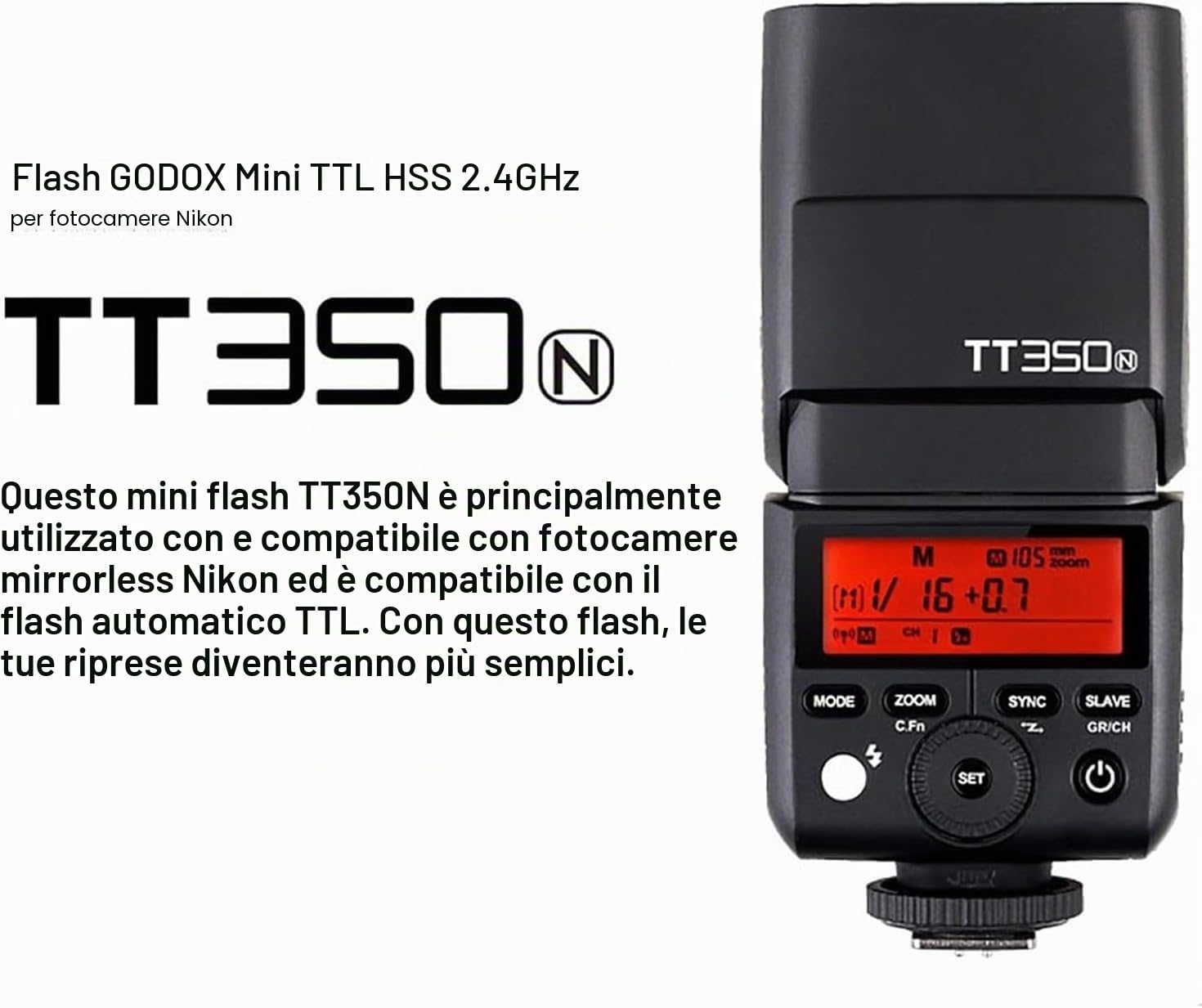 Godox TT350 N Flash Per Nikon met TTL HSS 1/8000s