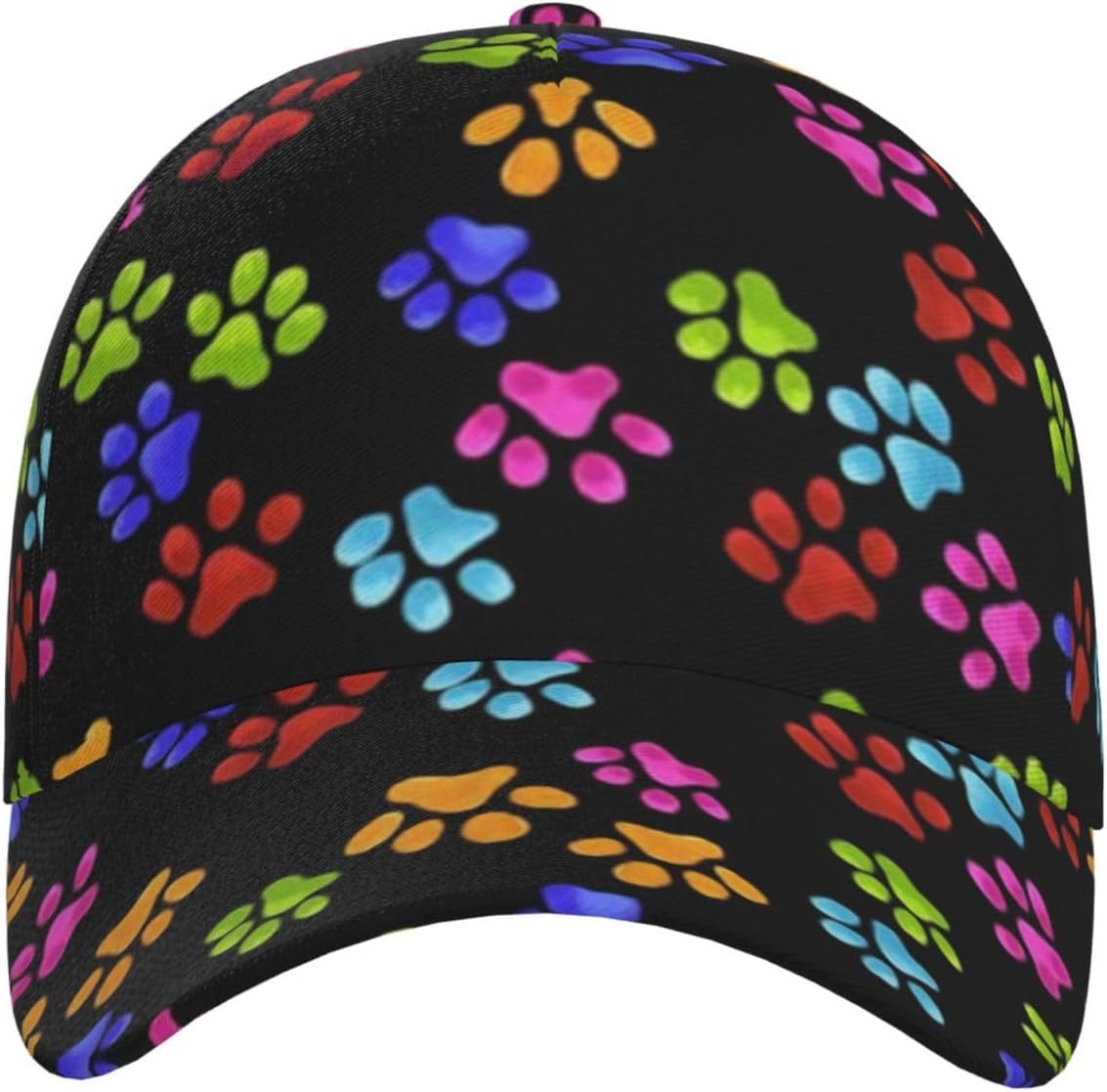 Paw Dog Print Watercolor Pattern Snapback Hat Cap Hip Hop Style Flat Colorful Baseball Cap Women Men Adjustable Size Hats - Image 2