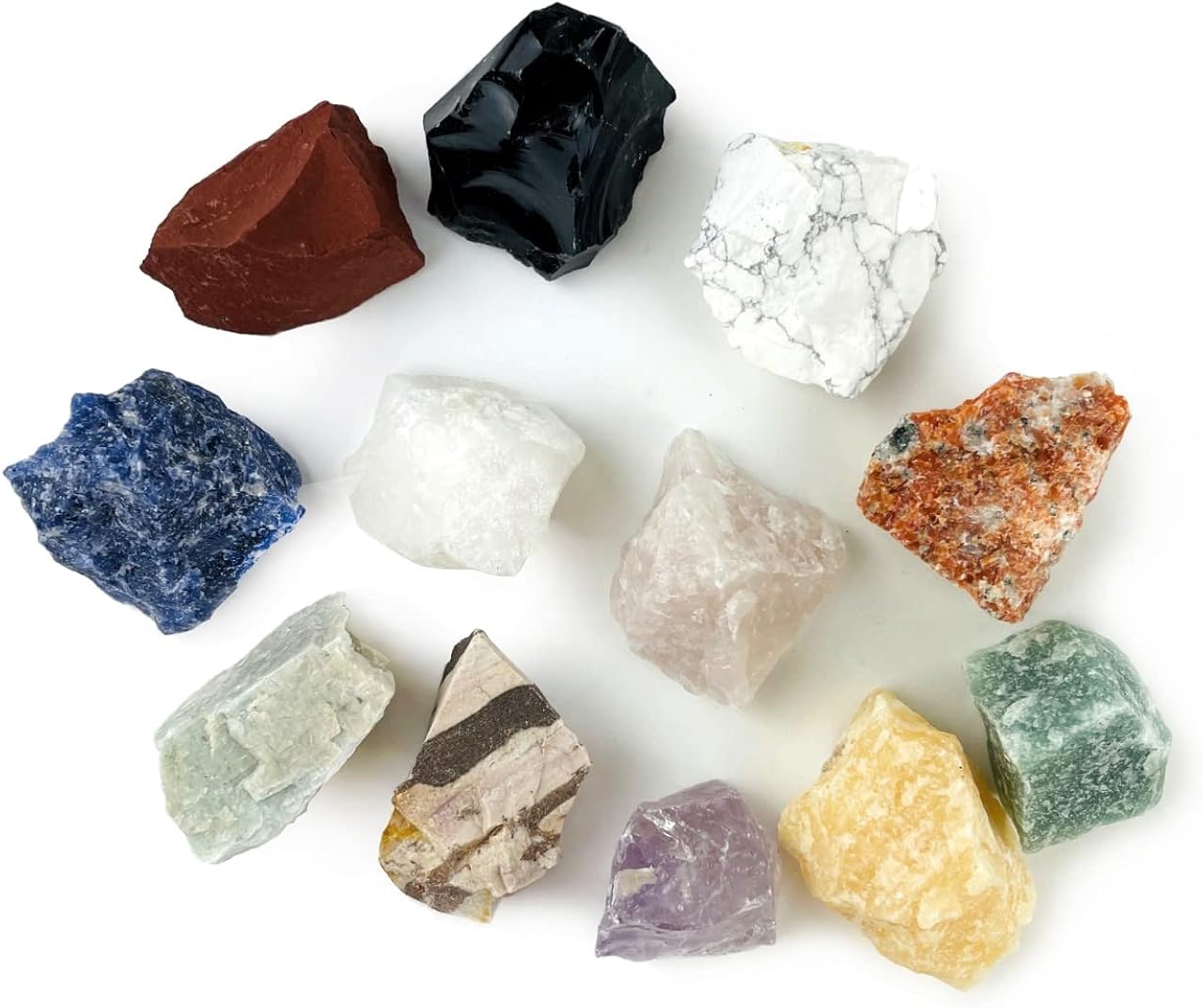Natural Gemstone Mix 1.5-2 lbs Full Box Approx. 10-15 pieces - Mixed Gemstone Clusters - Rough Stones Crystals