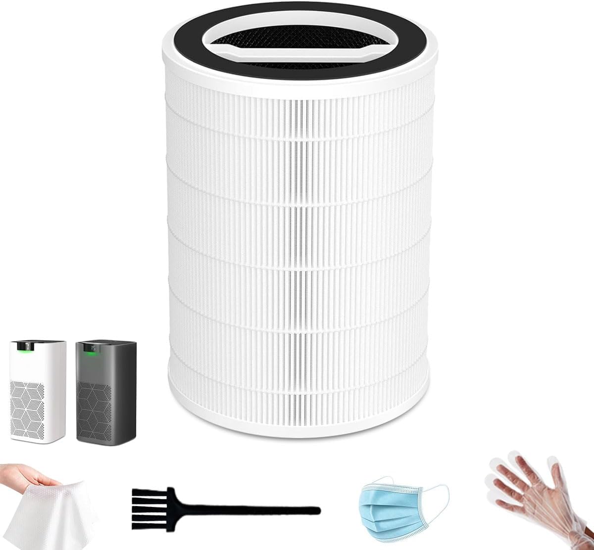G200/G200S Air Purifier Filter Replacement – 3-in-1 True HEPA + Activated Carbon, for Pet Hair, Dander, Pollen, Smoke, Odor, Dust & Kitchen Smells, Fits for Ganiza G200 & G200S, 7.8”x7.8”x10.6”,1 pack