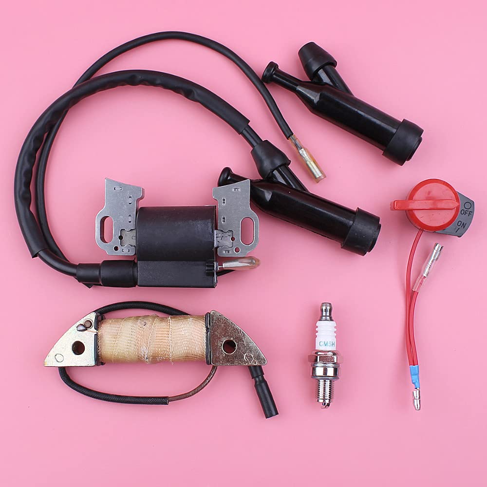 Bobina de carga de encendido for GX160 GX200 5.5HP 6.5HP GX 160 200 Interruptor de parada Bujía Parte del motor del cortacésped (Actualización de repuestos)