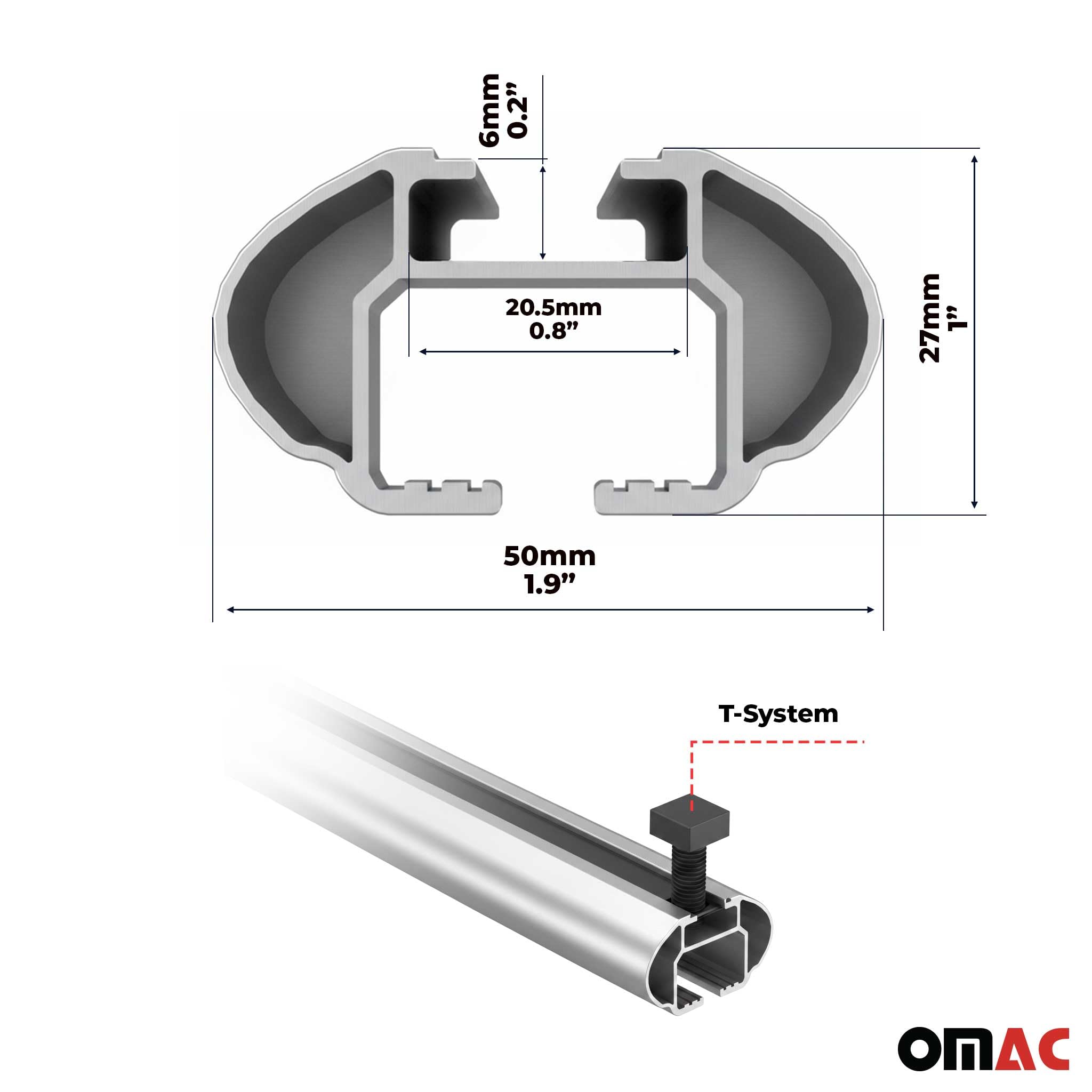 OMAC Barre Portatutto Trasversali in Alluminio per FIAT Panda III 2012-2026 – TÜV/DIN 75302