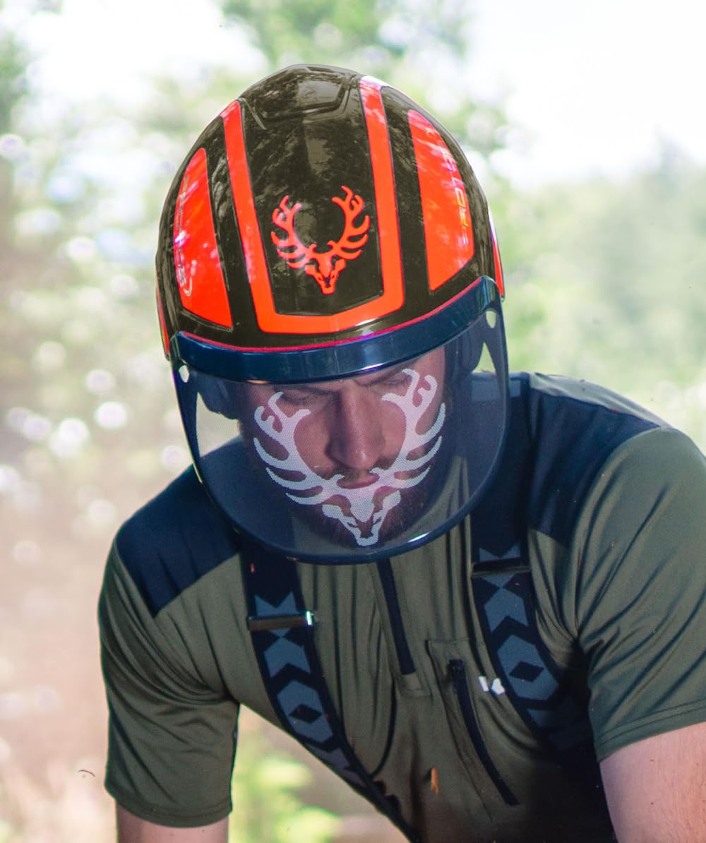 Protos Forsthelm/Schutzhelm KOX Edition mit Gehörschutz und Visier Integral Forest Olivgrün/Neonorange KOX Edition Olivgrün/Neonorange mit Ätzmetallvisier F39