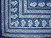 Block Print Square Cotton Tablecloth 58" x 58" Indigo Blue