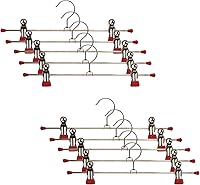 Vista 1 de Mawa by Reston Lloyd - Percha antideslizante para pantalones y faldas con dos clips, estilo K/40D, juego de 10, 15 3/4 pulgadas de largo, rojo