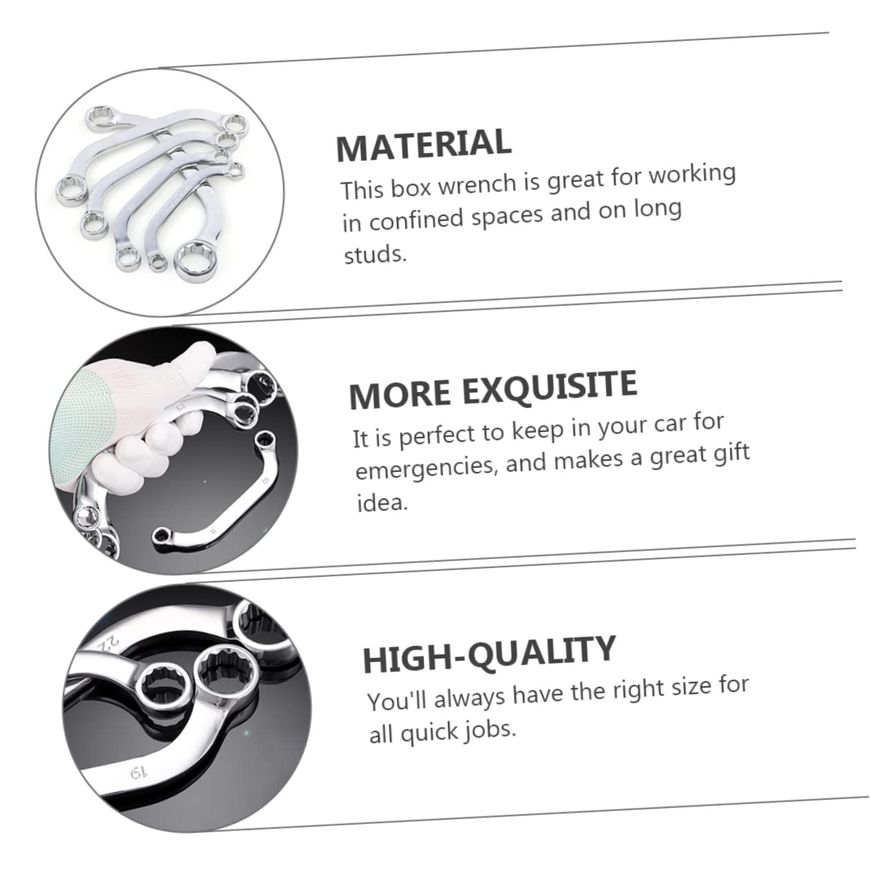 LIFKOME 5 Pièces Set de Clés à Douille Double Tête Acier Chrome Vanadium Outils Multifonctionnels pour Réparation Automobile et Installation Équipement