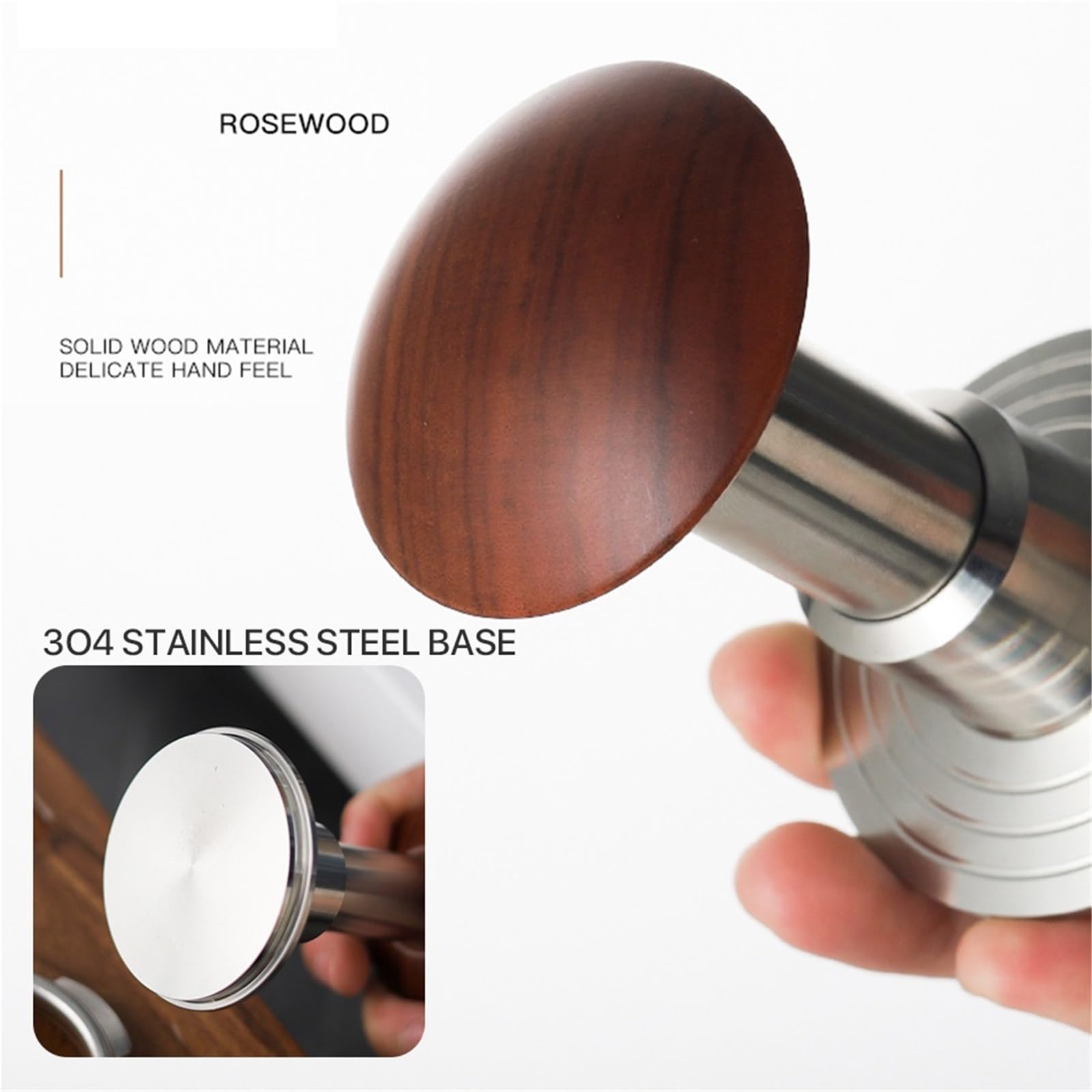 51/53/58,5 Mm 30 Libras De Presión Constante Tamper De Café Universal SUS304 Accesorio De Base Plana(51mm)