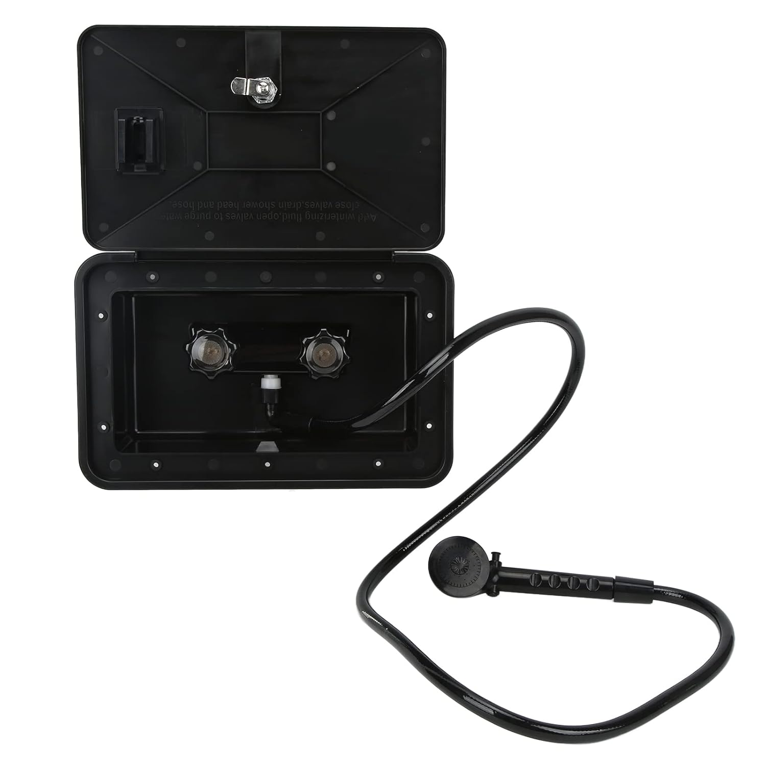 Black ABS Exterior Shower Box Kit with 2 Keys RV Accessories for Motorhome Caravan