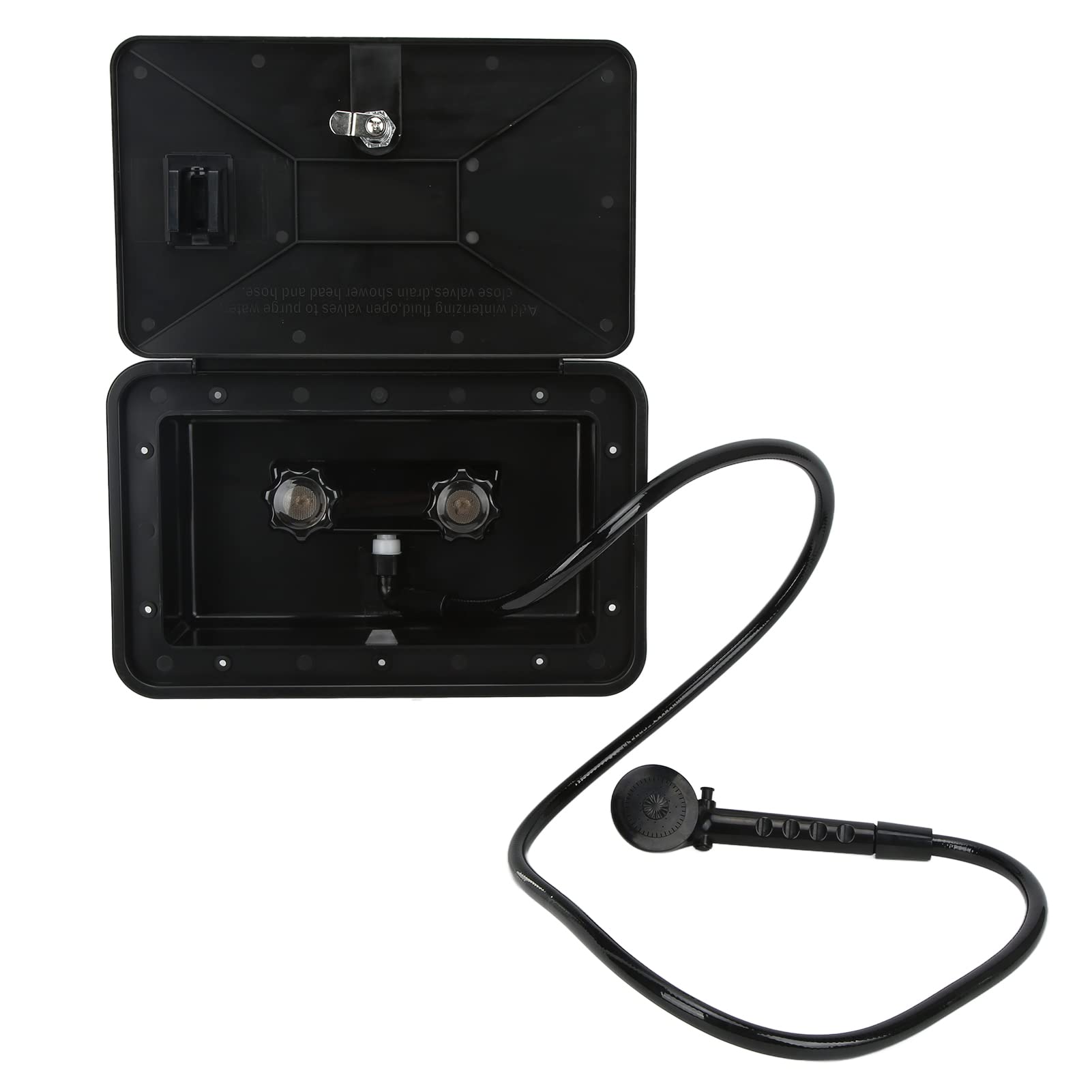 Aramox Box Doccia per Kit Box Doccia Esterno in ABS con 2 Chiavi Accessori per Nero per Caravan
