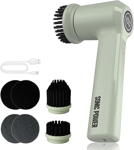 Miniatura 9 de Limpiador eléctrico giratorio, de mano y ergonómico, impermeabilización IPx7, 4 accesorios multiusos incluidos, batería recargable de larga duración