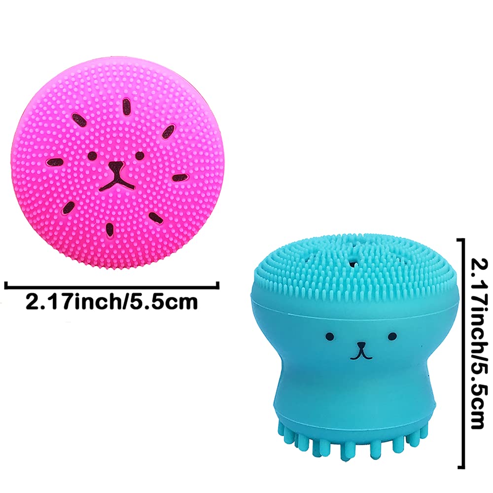 Spazzola per la pulizia del viso in silicone, spazzola per la pulizia del viso in silicone per la pulizia della pelle del viso (Pink + rose Red)