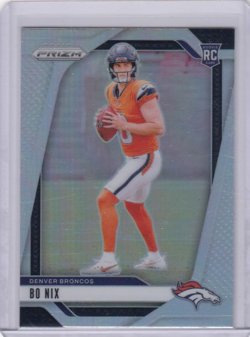 Football Trading Card 2024 Panini Prizm Prizm Silver #309 Bo Nix EX++ Excellent++ RC Rookie Broncos