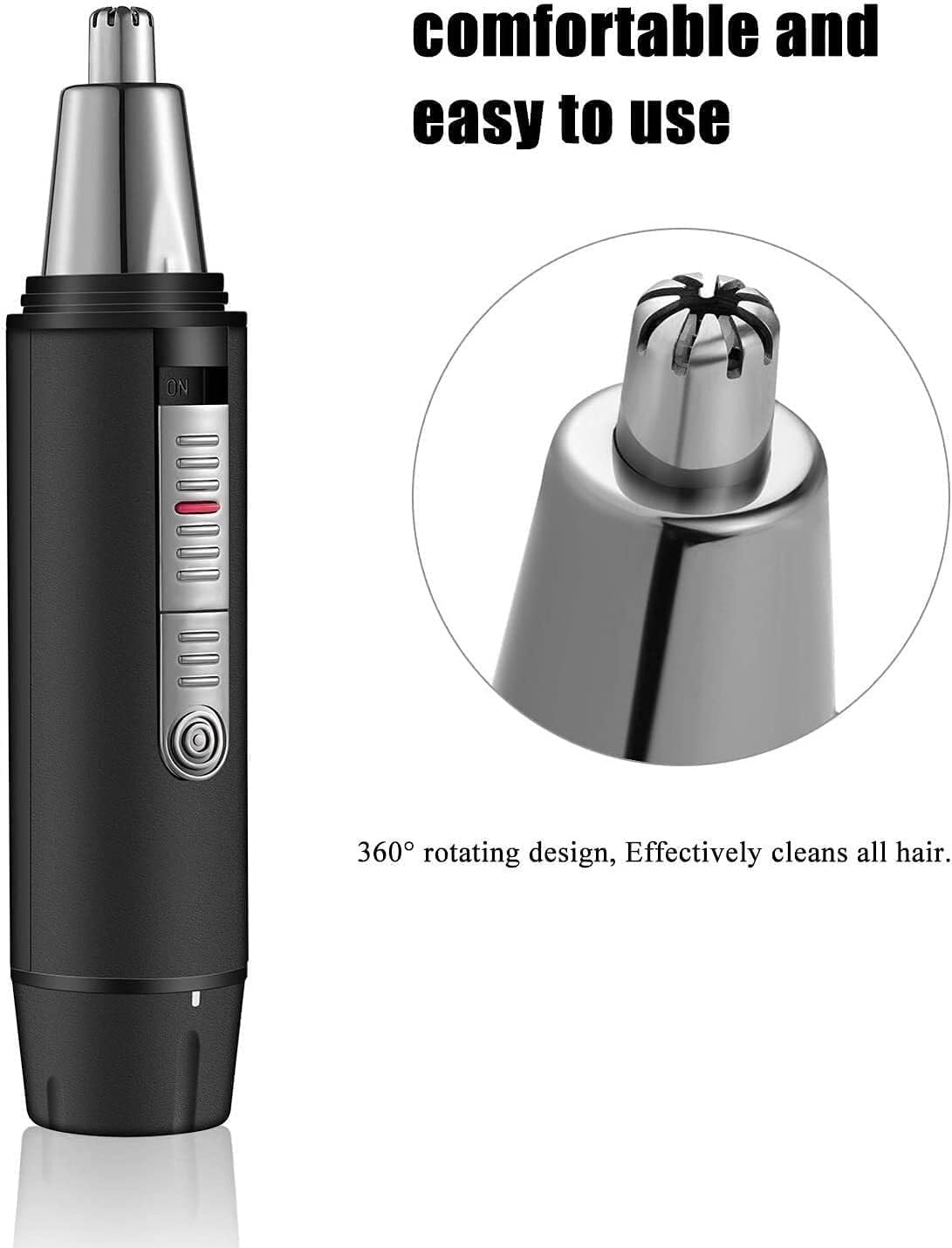 Ohr- und Nasenhaartrimmer für Männer, Professionelles USB-wiederaufladbares Nasenloch-Nasenhaar-Reinigungssystem, leichte wasserdichte Nasenhaarschneidemaschine für Frauen