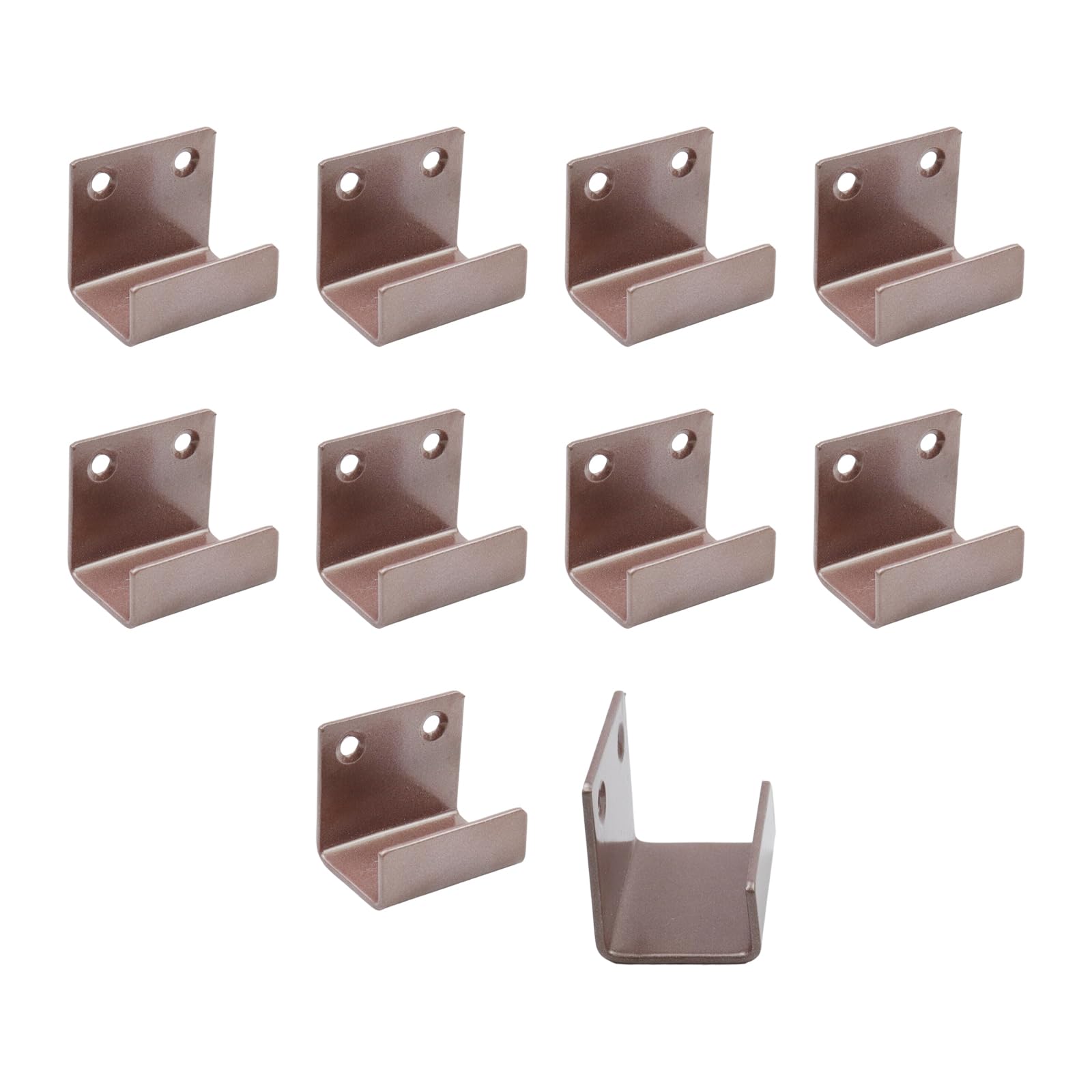 Coshar 10 Pcs Stainless Steel Hanger Bracket for Ceramic Tile Billboard Wall Tile Display, Heavy Duty Flat J Clamp Hook Hanger, Wall Mounted Clip Bracket Hook Fastener - Rose Gold (Inner Width 25mm)