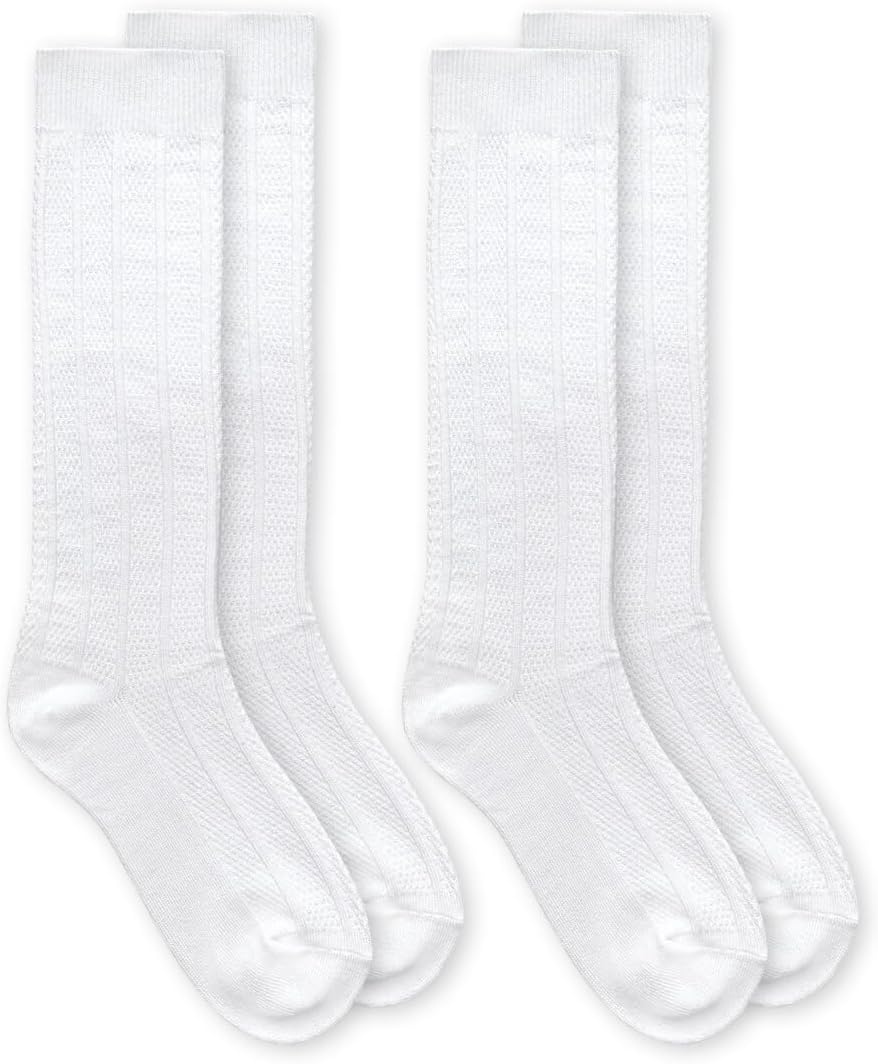 Jefferies Socks girls Rayon Derived from Bamboo School Uniform Ribbed Knee High Socks 2 Pair Pack