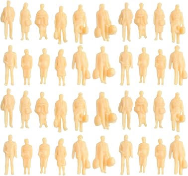 60PCS Model Figures 187 Scale H0 Unpainted Standing People Set For Model Train Scenes