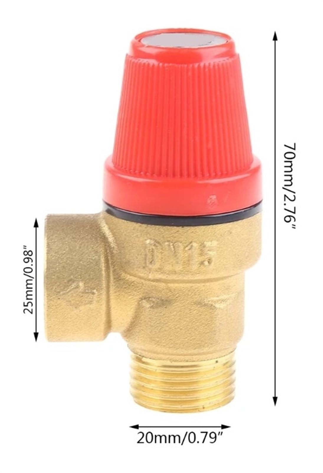 Valvola di Sicurezza in Ottone, Interruttore di Scarico for scaldabagno Solare, Filo Interno ed Esterno(8BAR)
