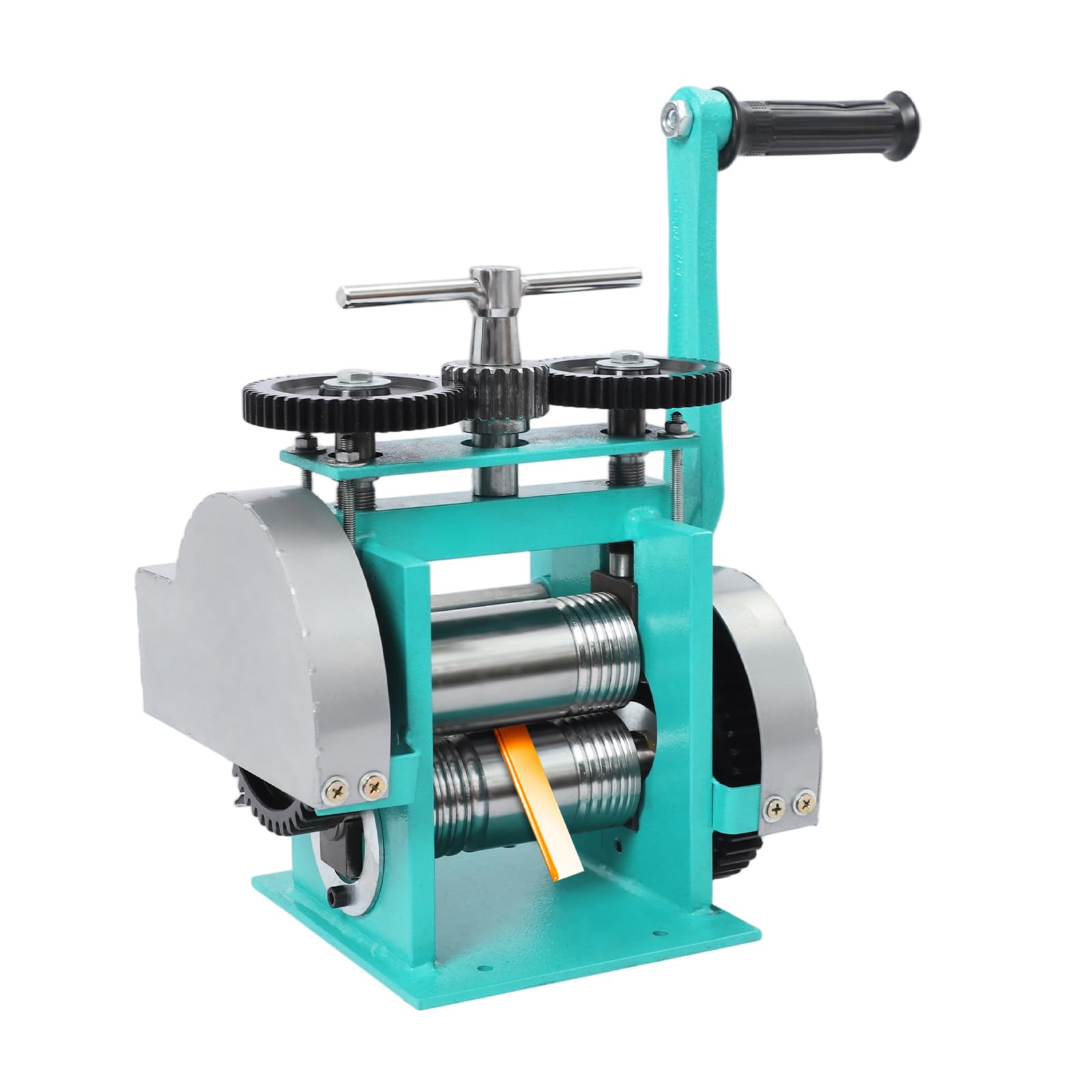 IRVINAW 3 en 1 Handwalzwerk Schmuckwalzmaschine Kombinationswalzwerk Metallwalzwerk Manuelle Laminadora 1:6 Relación de transmisión para joyerías y bricolaje