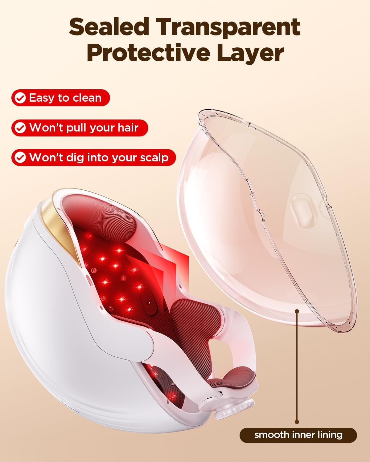 Hair Growth System: Red Light Therapy for Hair Growth Laser Cap - FDA Cleared Laser Therapy Device; Low Level Laser Therapy (LLLT) Device for Home Use, Hands-Free Portable Design